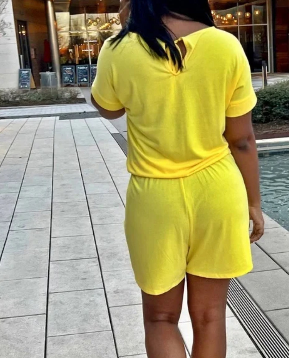 Yellow Shorts Romper