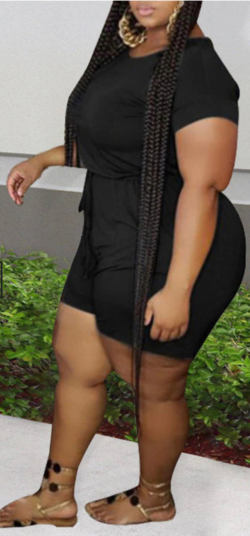 Black Romper with Pockets