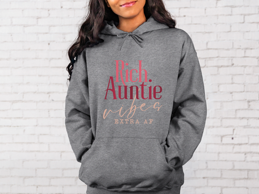 Gray Rich Auntie Vibes Hoodie