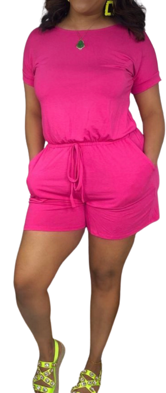 Hot Pink Romper with Pockets