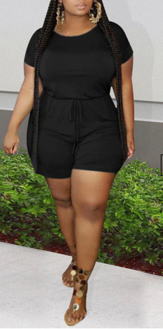 Black Romper with Pockets